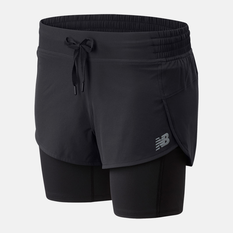 WS01241 מכנס ריצה קצר משולב בצבע שחור 