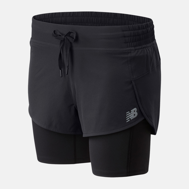 WS01241 2 in 1 Short Running Shorts image number null