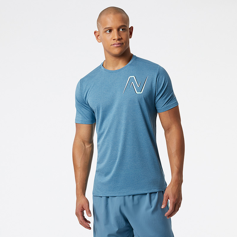 MT21277 חולצת ריצה שרוול קצר בצבע כחול 