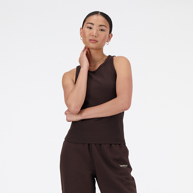 WT33536 Linear Heritage Rib Knit Racer Tank WT33536 Linear Heritage Rib Knit Racer Tank image number null
