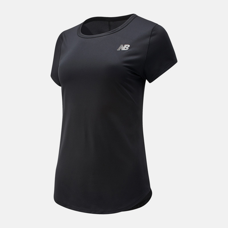 WT91136 חולצת ריצה שרוול קצר בצבע שחור 